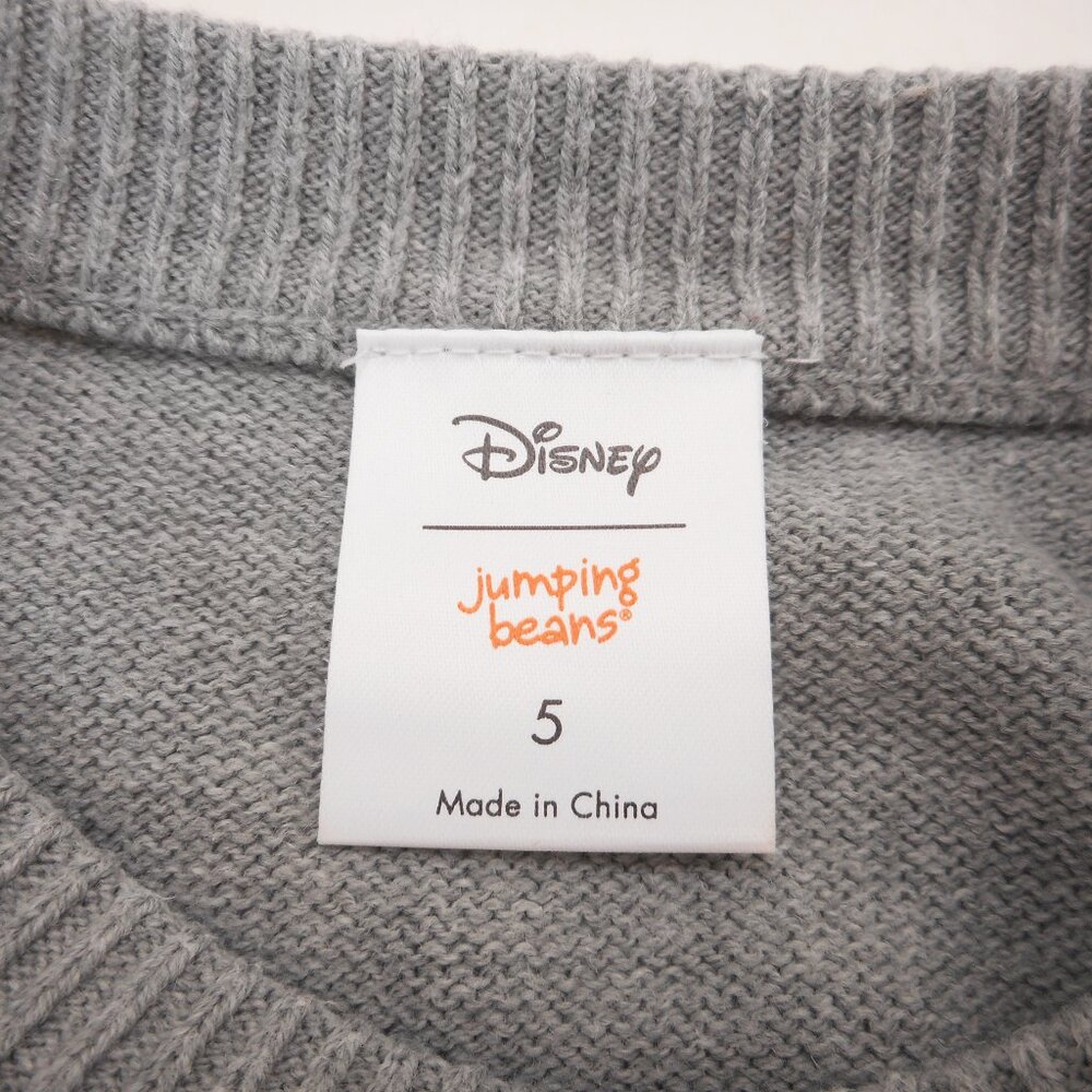Disney Jumping Bean Little Boy sz 5 Mickey Mouse Knit Sweater Gray Cotton Blend - Picture 5 of 11